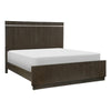 Bellamy 4 Pc Queen Size Bedroom Set Silver Accents Ash Veneer Dark Brown BM332734