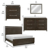 Bellamy 4 Pc Queen Size Bedroom Set Silver Accents Ash Veneer Dark Brown BM332734