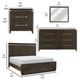 Bellamy 4 Pc Queen Size Bedroom Set Silver Accents Ash Veneer Dark Brown BM332734