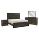 Bellamy 4 Pc Queen Size Bedroom Set Silver Accents Ash Veneer Dark Brown BM332734