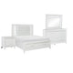 Rosa 4 Pc Queen Storage Bedroom Set LED Mirrored Accents White Metallic BM332737
