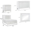 Rosa 4 Pc Queen Storage Bedroom Set LED Mirrored Accents White Metallic BM332737