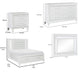 Rosa 4 Pc Queen Storage Bedroom Set LED Mirrored Accents White Metallic BM332737