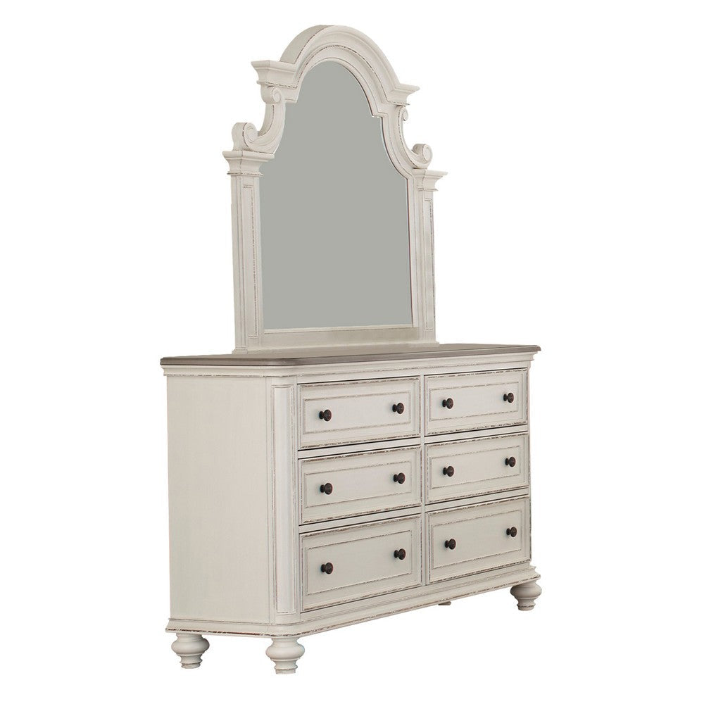 Anik 4 Pc Queen Size Bedroom Set Button Tufted Antique White Traditional BM332738
