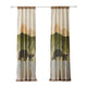 Kip 2 Panels Curtain Set, Microfiber, Green and Beige Mountain Scenery