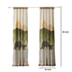 Kip 2 Panels Curtain Set Microfiber Green and Beige Mountain Scenery BM332741