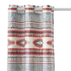 Pimi 2 Panel Curtain Set Boho Stripes Red White Gray Microfiber BM332765