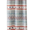 Pimi 2 Panel Curtain Set Boho Stripes Red White Gray Microfiber BM332765