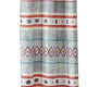 Pimi 2 Panel Curtain Set Boho Stripes Red White Gray Microfiber BM332765