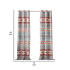 Pimi 2 Panel Curtain Set Boho Stripes Red White Gray Microfiber BM332765