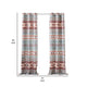 Pimi 2 Panel Curtain Set Boho Stripes Red White Gray Microfiber BM332765