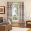 Pimi 2 Panel Curtain Set, Boho Stripes Red White Gray, Microfiber