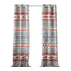 Pimi 2 Panel Curtain Set, Boho Stripes Red White Gray, Microfiber