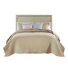 Xumi 2 Piece Twin Size Quilt Set, Beige Channel, Polyester and Cotton