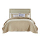 Xumi 2 Piece Twin Size Quilt Set, Beige Channel, Polyester and Cotton
