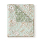 Vola Throw Blanket, 50x60, Floral Pattern Green Microfiber, Cotton