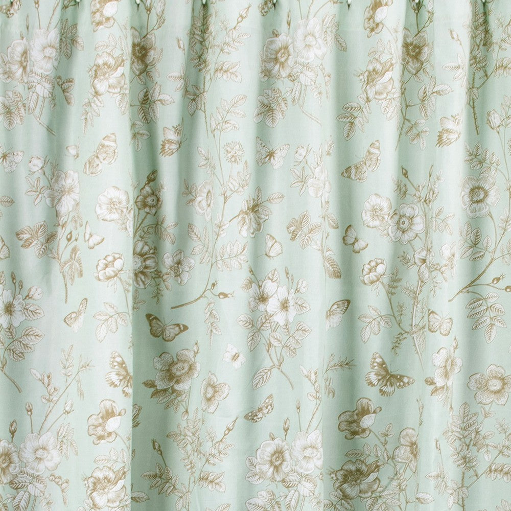 Vola Shower Curtain 72 Inch Floral Pattern Light Green Polyester BM332773