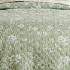 Vola 2 Piece Twin Quilt Set, Floral Pattern, Light Green Microfiber
