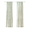 Vola 2 Panel Curtain Set, Light Mint Green Microfiber, Floral Pattern