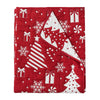 Daru Throw Blanket 50x60 Christmas Theme Red and White Polyester BM332776