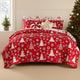 Daru 2 Piece Twin Quilt Set Red and White Polyester Christmas Theme