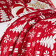 Daru 3 Piece King Quilt Set Red and White Polyester Christmas Theme