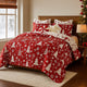 Daru 3 Piece King Quilt Set Red and White Polyester Christmas Theme