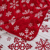 Flok 3 Piece King Quilt Set Red and White Polyester Snowflake Theme