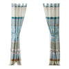 Ello 2 Panel Curtain Panel Set Cotton White and Blue Geometric Print BM332785