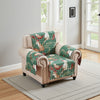 Lowa Armchair Slipcover, Reversible Polyester, Green Red Festive Theme
