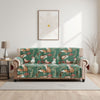 Lowa Sofa Slipcover, Reversible, Polyester, Green, Red Festive Theme