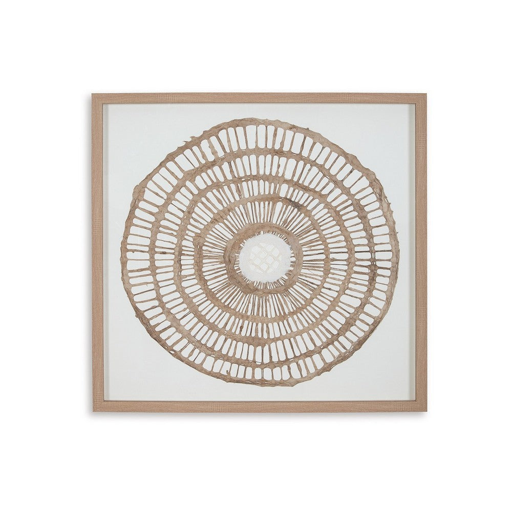 Ashley Wall Decor Craft Paper Circle Framed Art Brown White 38x38 Square BM332791