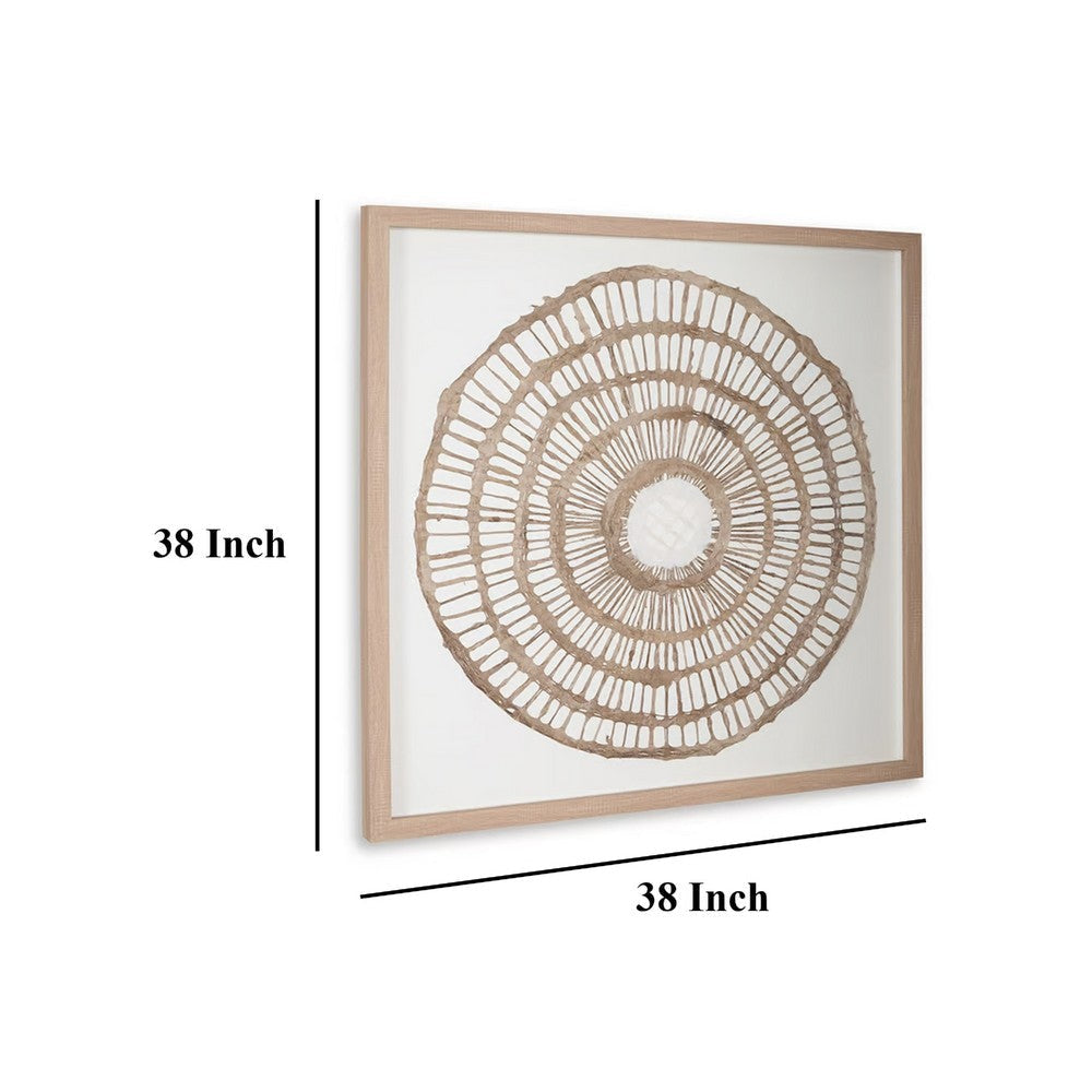 Ashley Wall Decor Craft Paper Circle Framed Art Brown White 38x38 Square BM332791