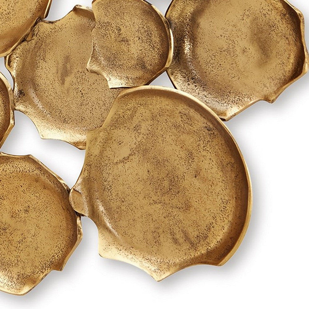 Ashley Wall Art Decor | Organic Round Shape Design | 20x20 Antique Gold Metal