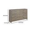 Ashley Kulv 62’’ Wide Dresser | 6 Storage Drawers | Modern Taupe Gray Laminate BM332804