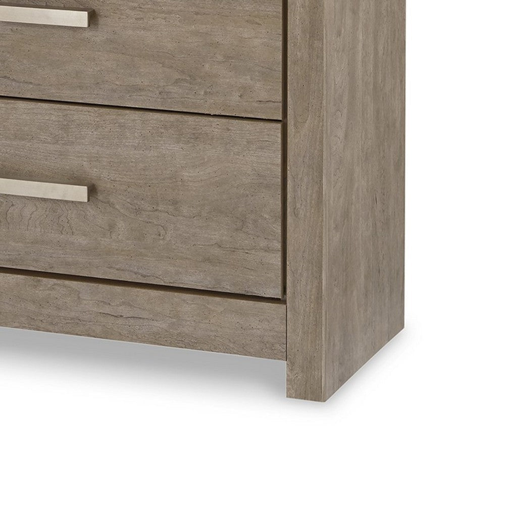 Ashley Kulv Tall Dresser Chest | 5 Drawers | Modern Taupe Gray Laminate BM332805