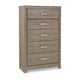 Ashley Kulv Tall Dresser Chest | 5 Drawers | Modern Taupe Gray Laminate