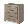 Ashley Kulv Nightstand | 2 Storage Drawers | 24’’ Modern Taupe Gray Laminate BM332806