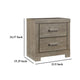 Ashley Kulv Nightstand | 2 Storage Drawers | 24’’ Modern Taupe Gray Laminate BM332806