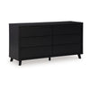 Ashley Danzi 62" Wide Dresser | 6 Storage Drawer Modern Black Laminate Finish