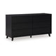 Ashley Danzi 62" Wide Dresser | 6 Storage Drawer Modern Black Laminate Finish