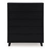 Ashley Danzi Tall Dresser Chest | 5 Storage Drawers | Modern Black Laminate BM332808