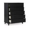 Ashley Danzi Tall Dresser Chest | 5 Storage Drawers | Modern Black Laminate BM332808