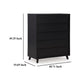 Ashley Danzi Tall Dresser Chest | 5 Storage Drawers | Modern Black Laminate BM332808