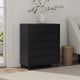 Ashley Danzi Tall Dresser Chest | 5 Storage Drawers | Modern Black Laminate
