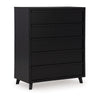 Ashley Danzi Tall Dresser Chest | 5 Storage Drawers | Modern Black Laminate