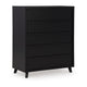 Ashley Danzi Tall Dresser Chest | 5 Storage Drawers | Modern Black Laminate