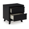 Ashley Danzi Nightstand | 2 Storage Drawers | 22’’ | Modern Black Laminate BM332809