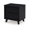 Ashley Danzi Nightstand | 2 Storage Drawers | 22’’ | Modern Black Laminate BM332809