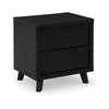 Ashley Danzi Nightstand | 2 Storage Drawers | 22" | Modern Black Laminate